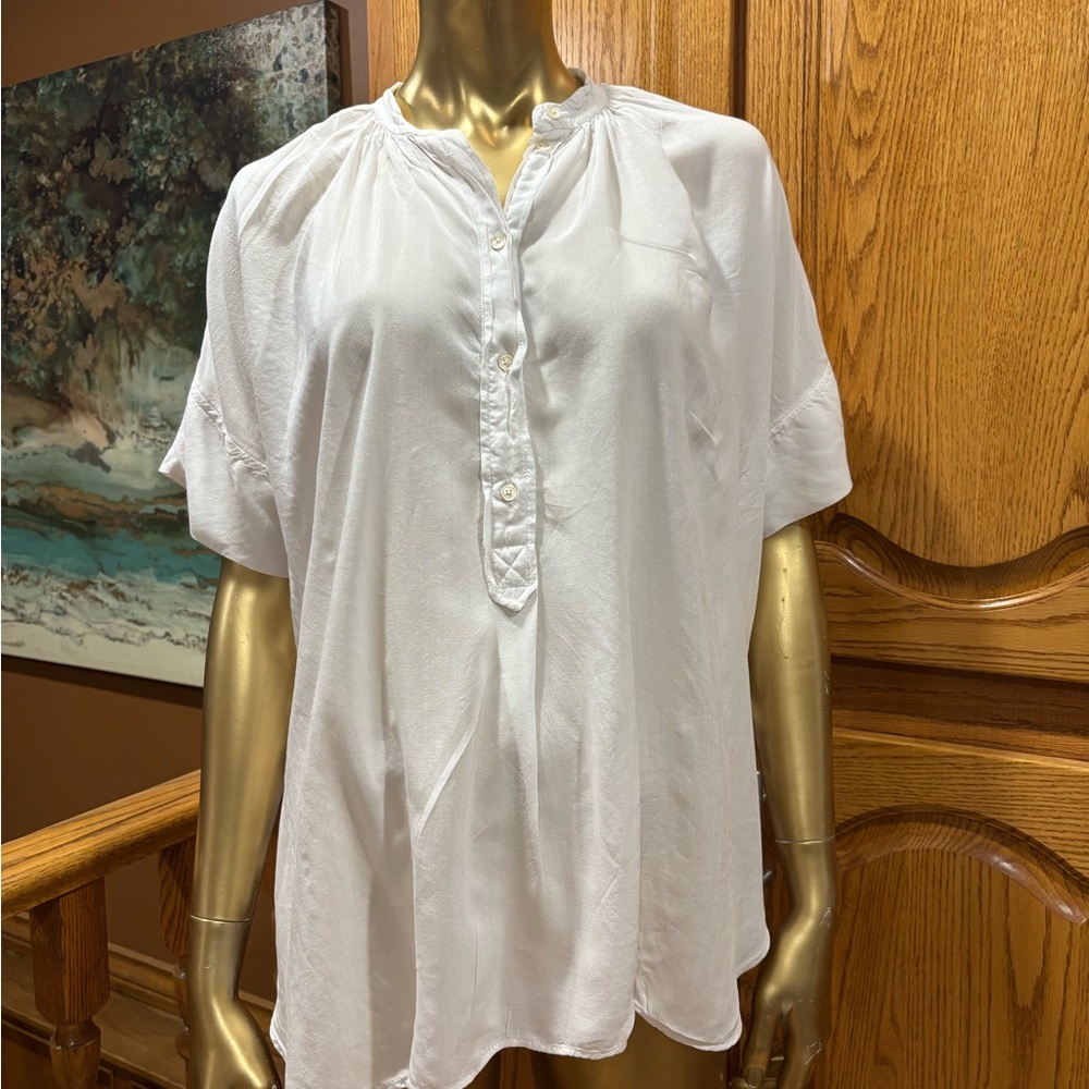 Wilfred White Women's Button-Front Short Sleeve Blouse